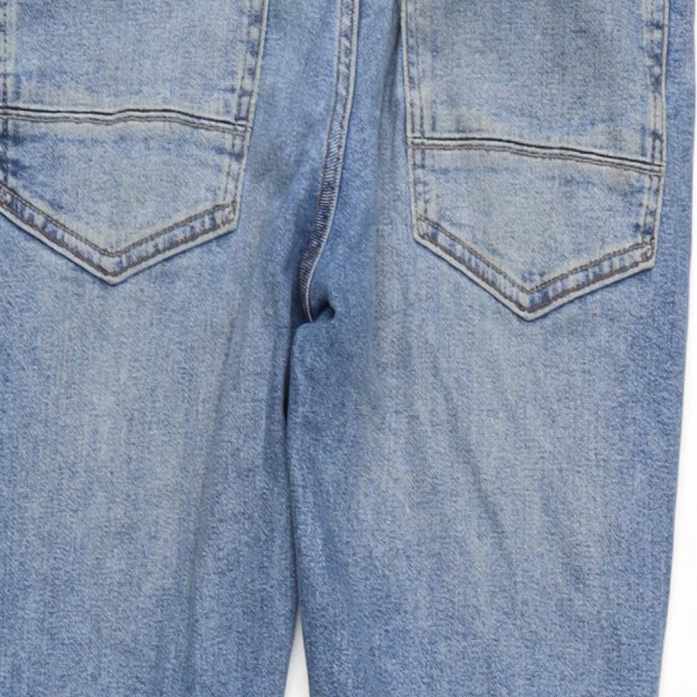 Marks & Spencer Womens Blue Cotton Blend Skinny Jeans Size 30 in L28.5 in Regular Zip