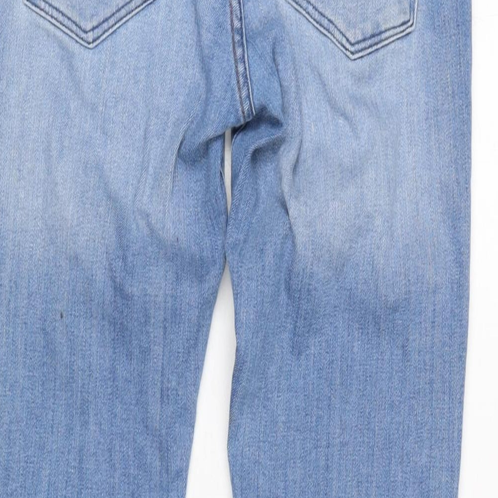 H&M Womens Blue Cotton Blend Tapered Jeans Size 28 in L32 in Regular Zip