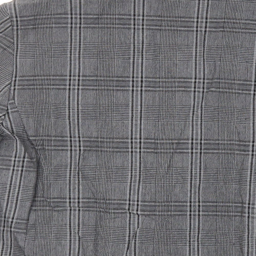 Expressions Womens Grey Plaid Jacket Blazer Size 12 Button - Vintage