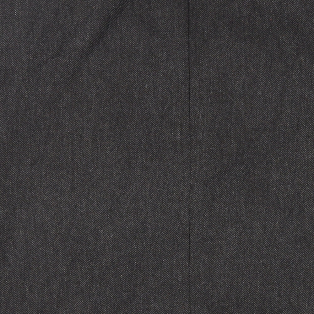 Steel & Jelly Mens Grey Herringbone Wool Tuxedo Blazer Size 44 Regular