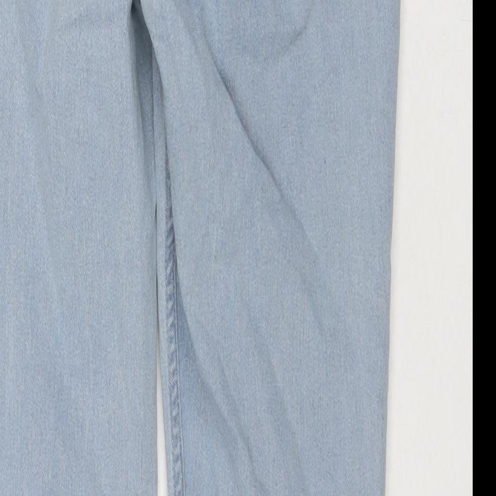 H&M Womens Blue Cotton Straight Jeans Size 30 in L29 in Slim Zip