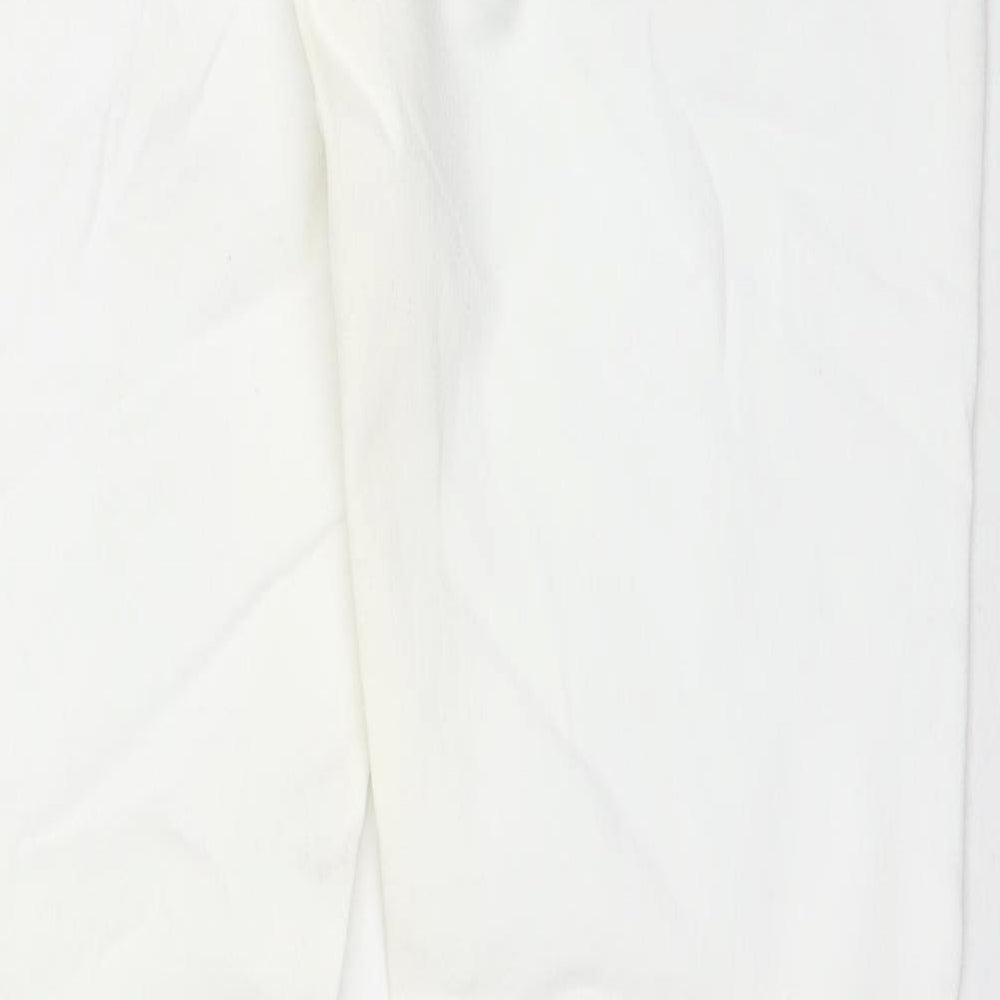 NEXT Mens White Cotton Straight Jeans Size 34 in L31 in Regular Zip