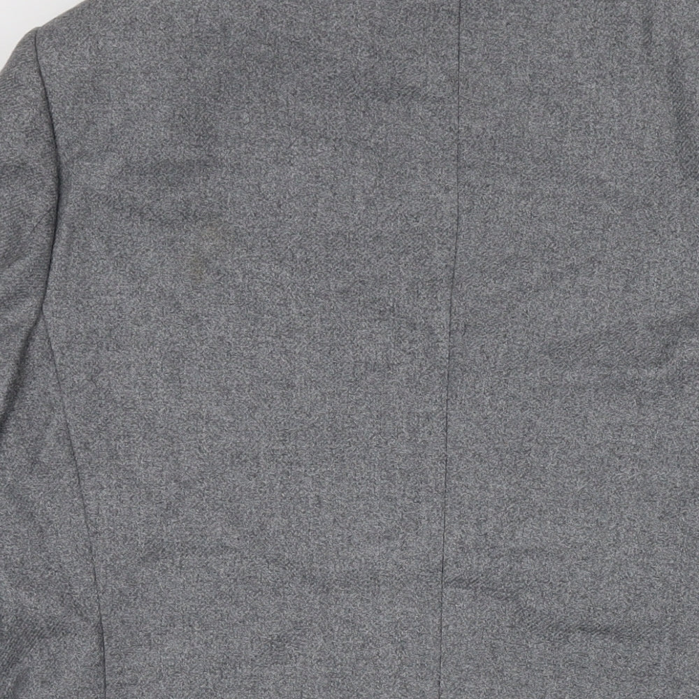Hugo James Mens Grey Polyester Jacket Suit Jacket Size 44 Regular