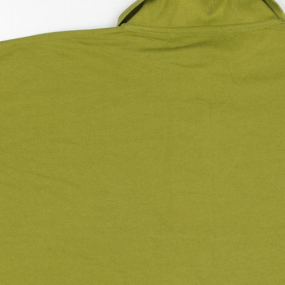Design Essentials Womens Green Cotton Basic T-Shirt Size M Collared - Size M/L