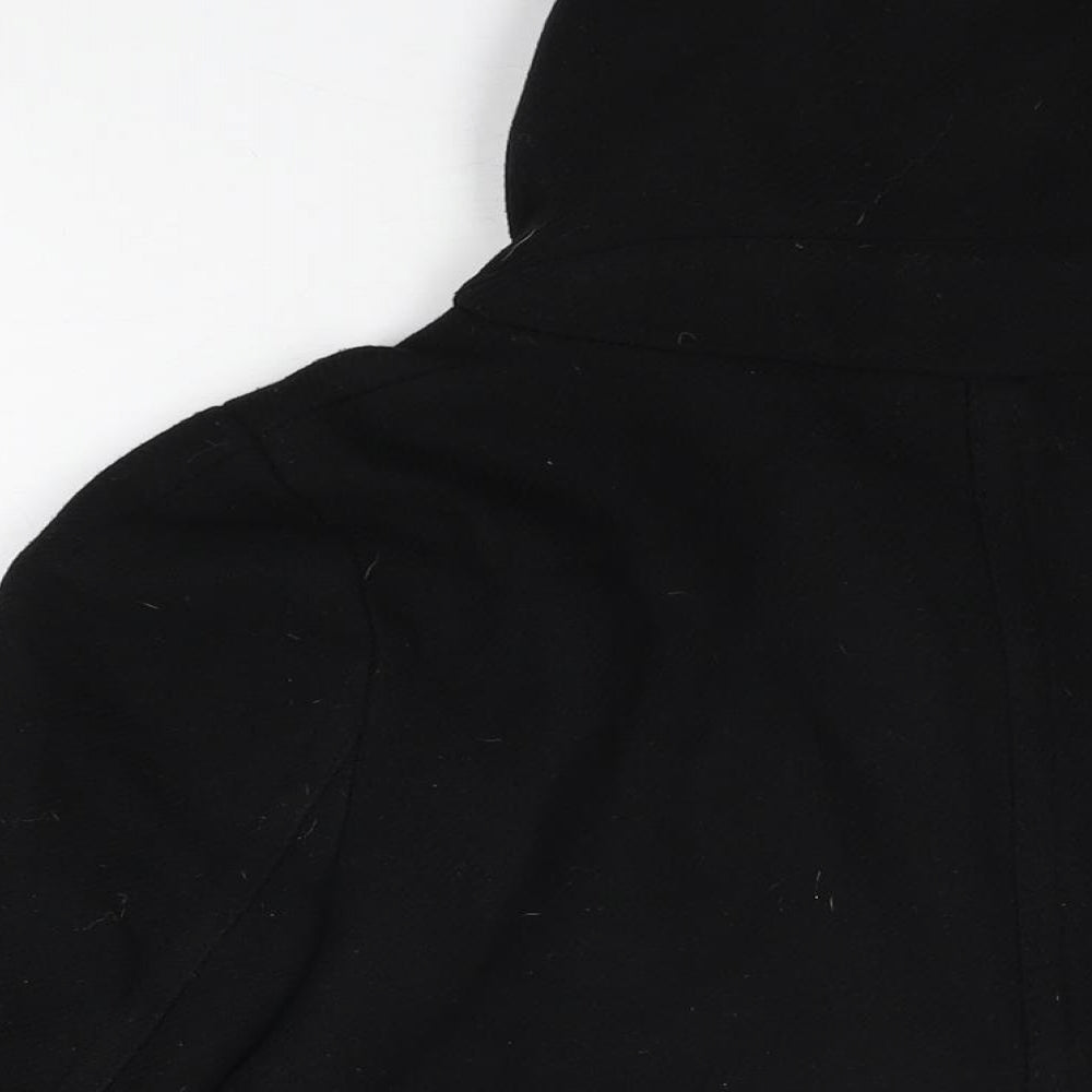 Zara Womens Black Jacket Coat Size M Button