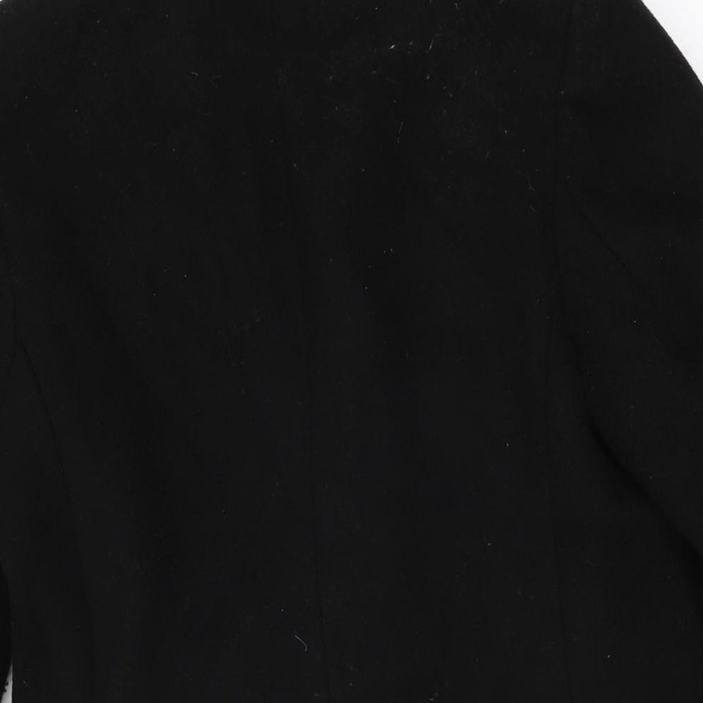 Stradivarius Womens Black Overcoat Coat Size XS Button