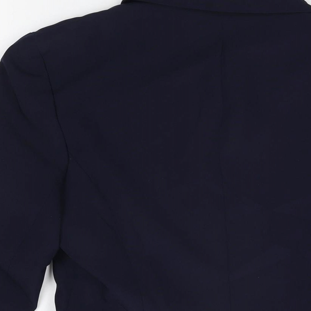Definitions Womens Blue Jacket Blazer Size 10 Button