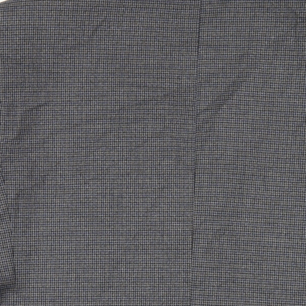 Marks & Spencer Mens Grey Geometric Polyester Jacket Blazer Size 42 Regular