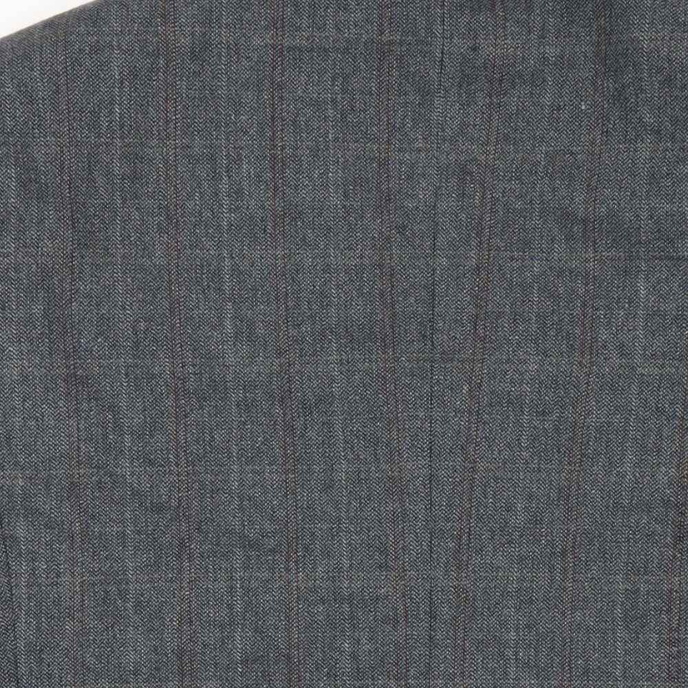 Wellington Mens Blue Plaid Polyester Jacket Blazer Size 42 Regular