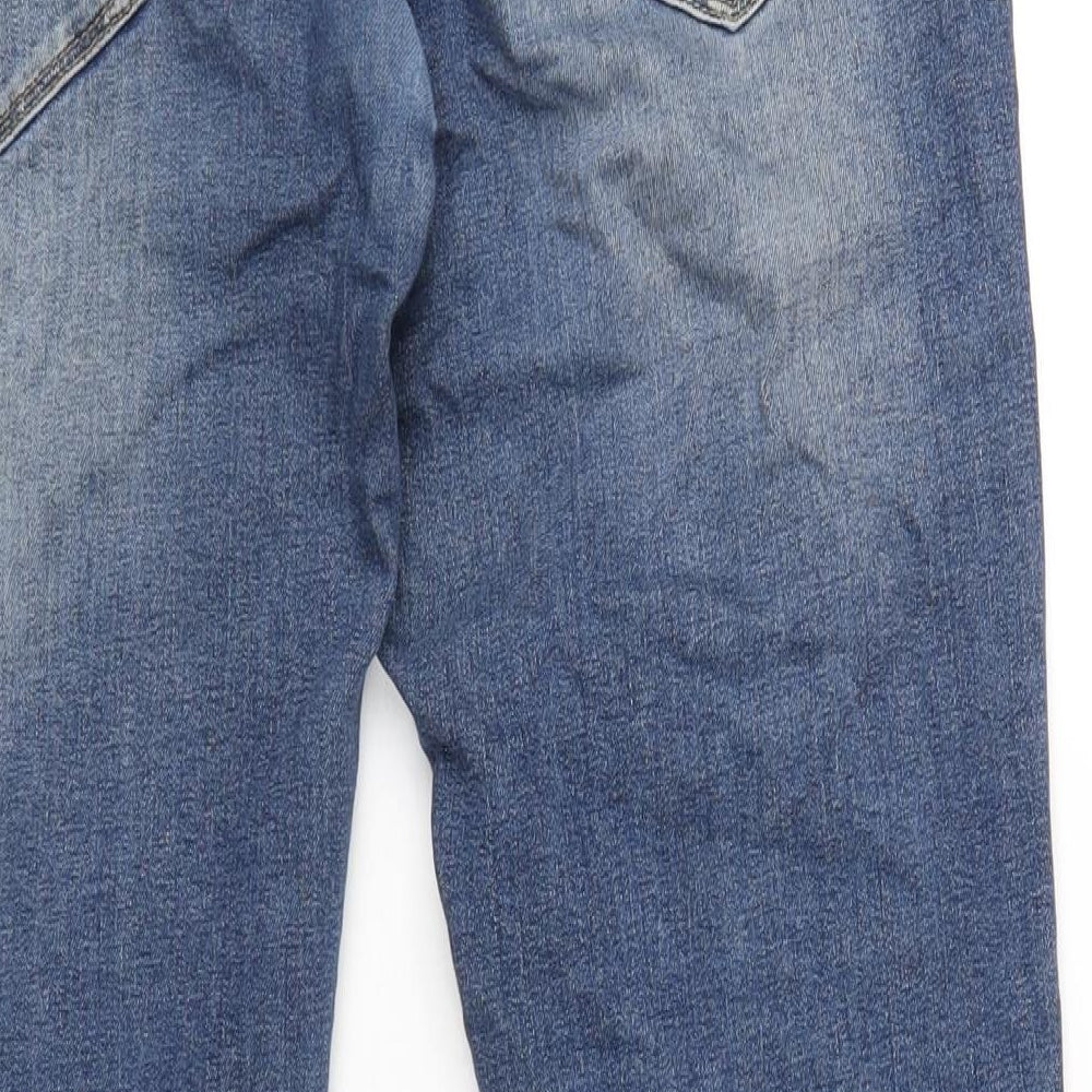 Pepe Jeans Mens Blue Cotton Straight Jeans Size 32 in L33 in Regular Zip