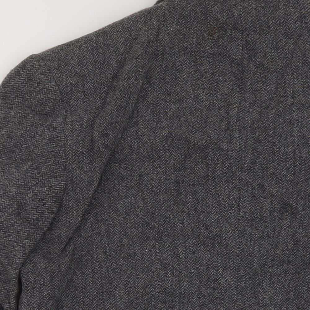 Marks & Spencer Womens Grey Overcoat Coat Size 14 Button
