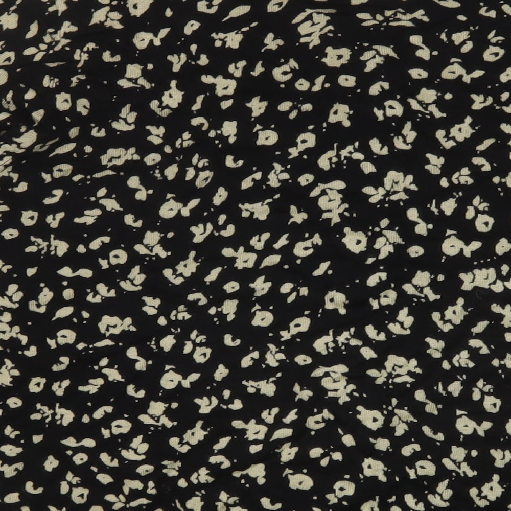 Marks & Spencer Womens Black Round Neck Animal Print Viscose Cardigan Jumper Size 20