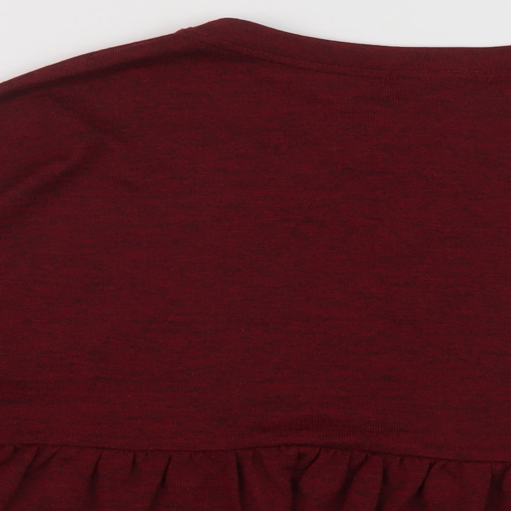 New Look Womens Red Polyester Basic Blouse Size S Round Neck