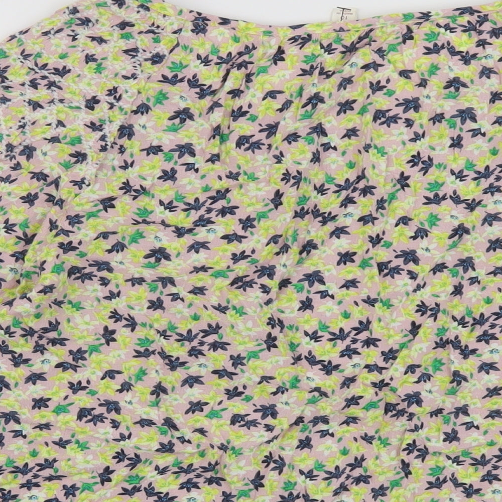 Per Una Womens Multicoloured Floral Viscose Basic Blouse Size 10 Round Neck