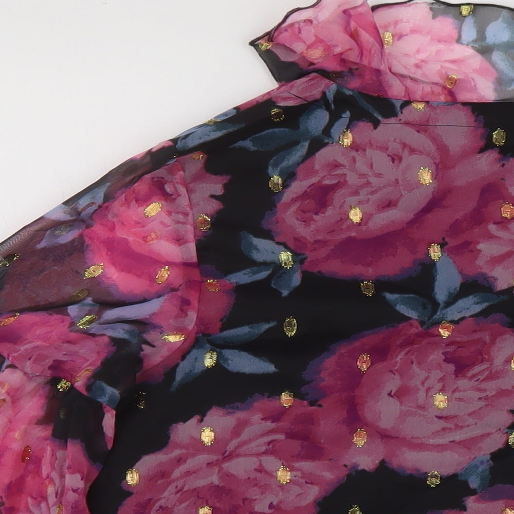 Dorothy Perkins Womens Multicoloured Floral Polyester Basic Blouse Size 16 V-Neck
