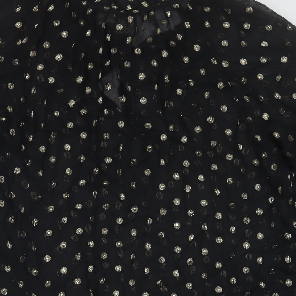 Velvet Womens Black Polka Dot Viscose Basic Blouse Size S Mock Neck