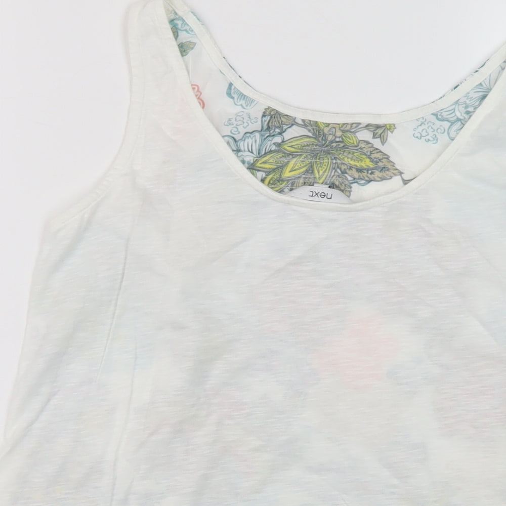 Nexyt Womens Multicoloured Geometric Cotton Basic Tank Size 8 Round Neck