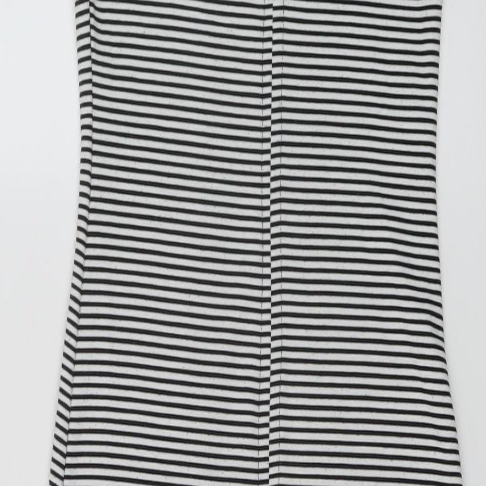 Zara Womens Beige Striped Polyester Bodycon Size S Round Neck Pullover