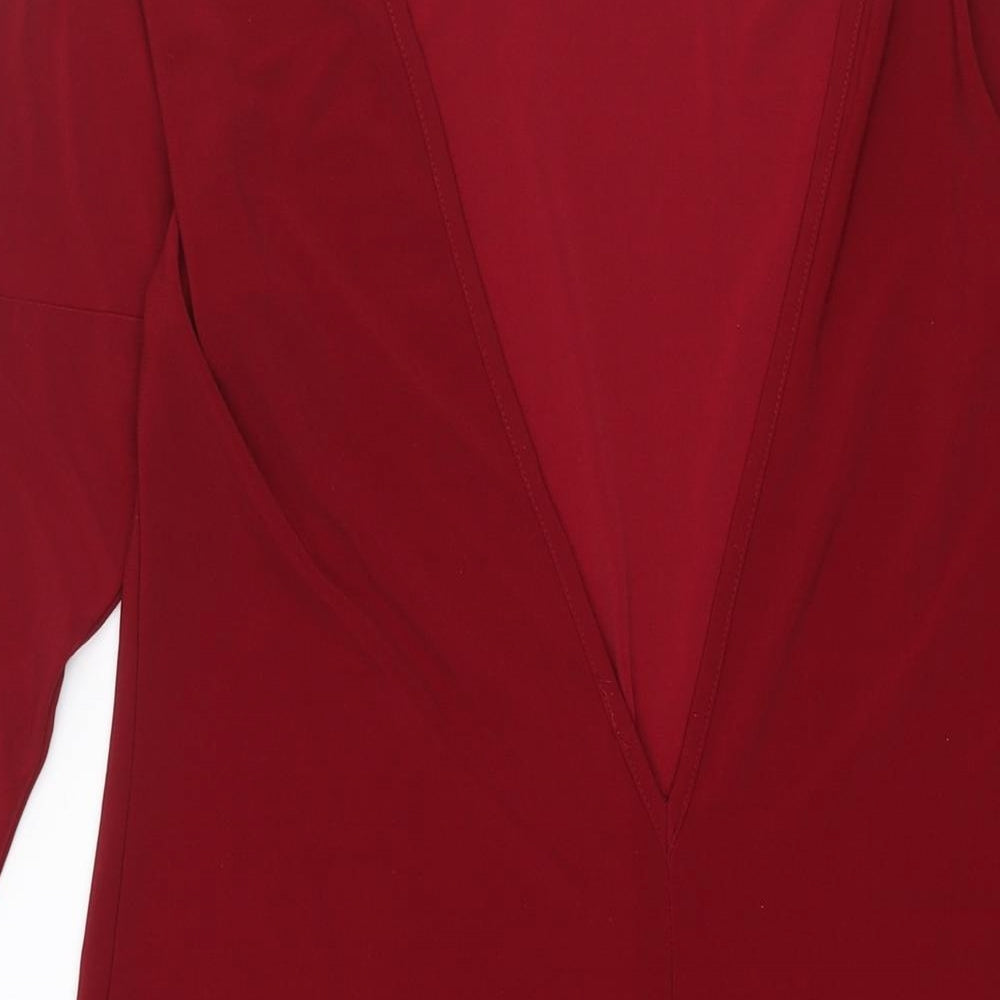 ASOS Womens Red Polyester Shift Size 10 Boat Neck Pullover - Low Cut Back