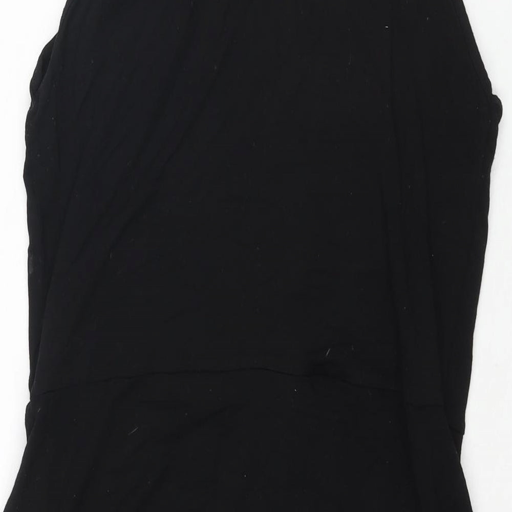 ASOS Womens Black Viscose Shift Size 10 Square Neck Pullover - Wrap Style