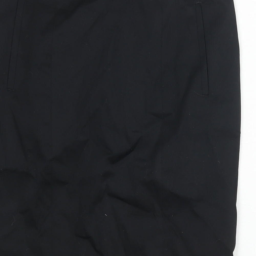 Marks & Spencer Womens Black Cotton Straight & Pencil Skirt Size 8 Zip