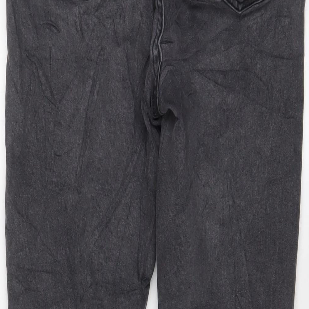 Marks & Spencer Womens Grey Cotton Skinny Jeans Size 12 L28 in Regular Zip