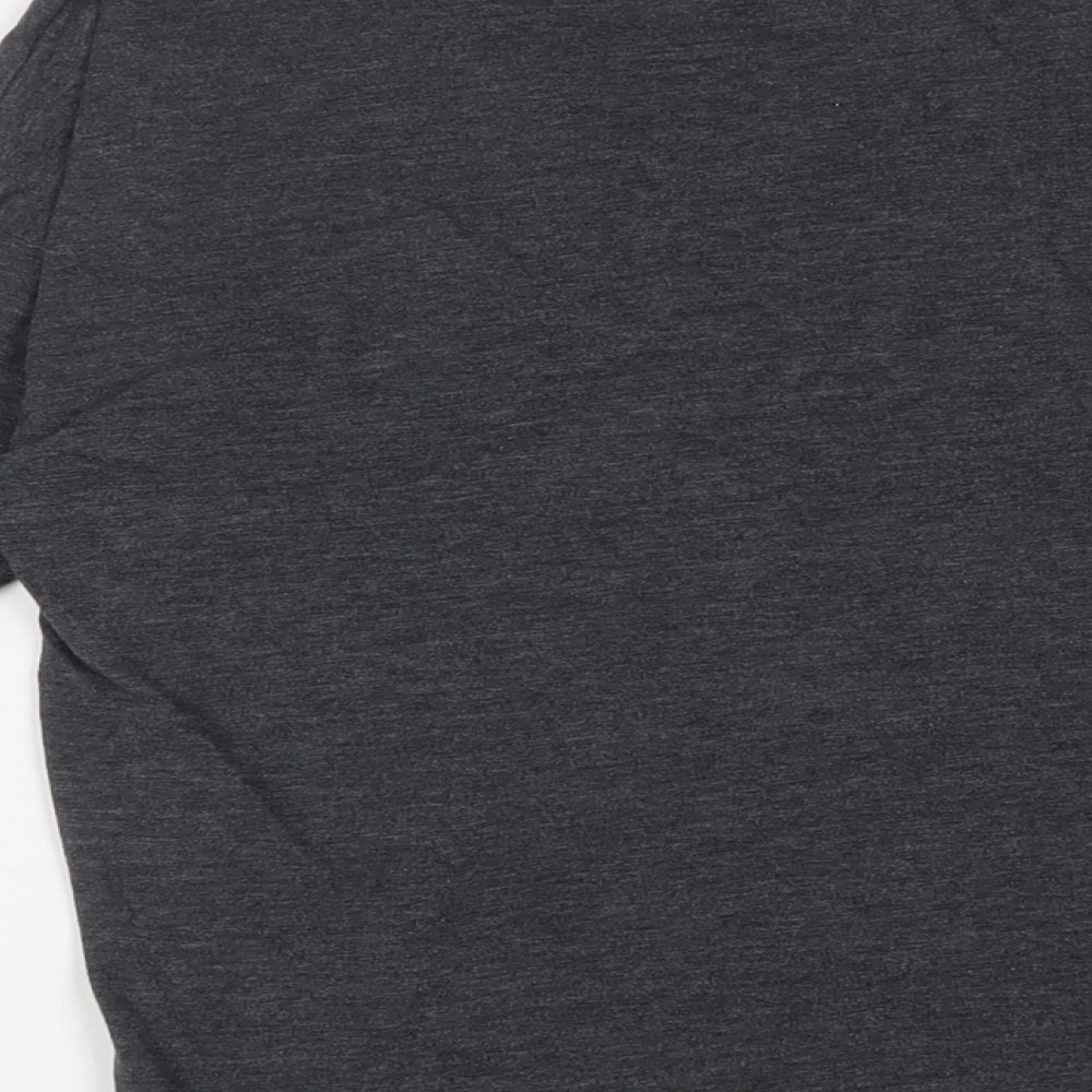 RESERVED Womens Grey Floral Cotton Basic T-Shirt Size XS Boat Neck
