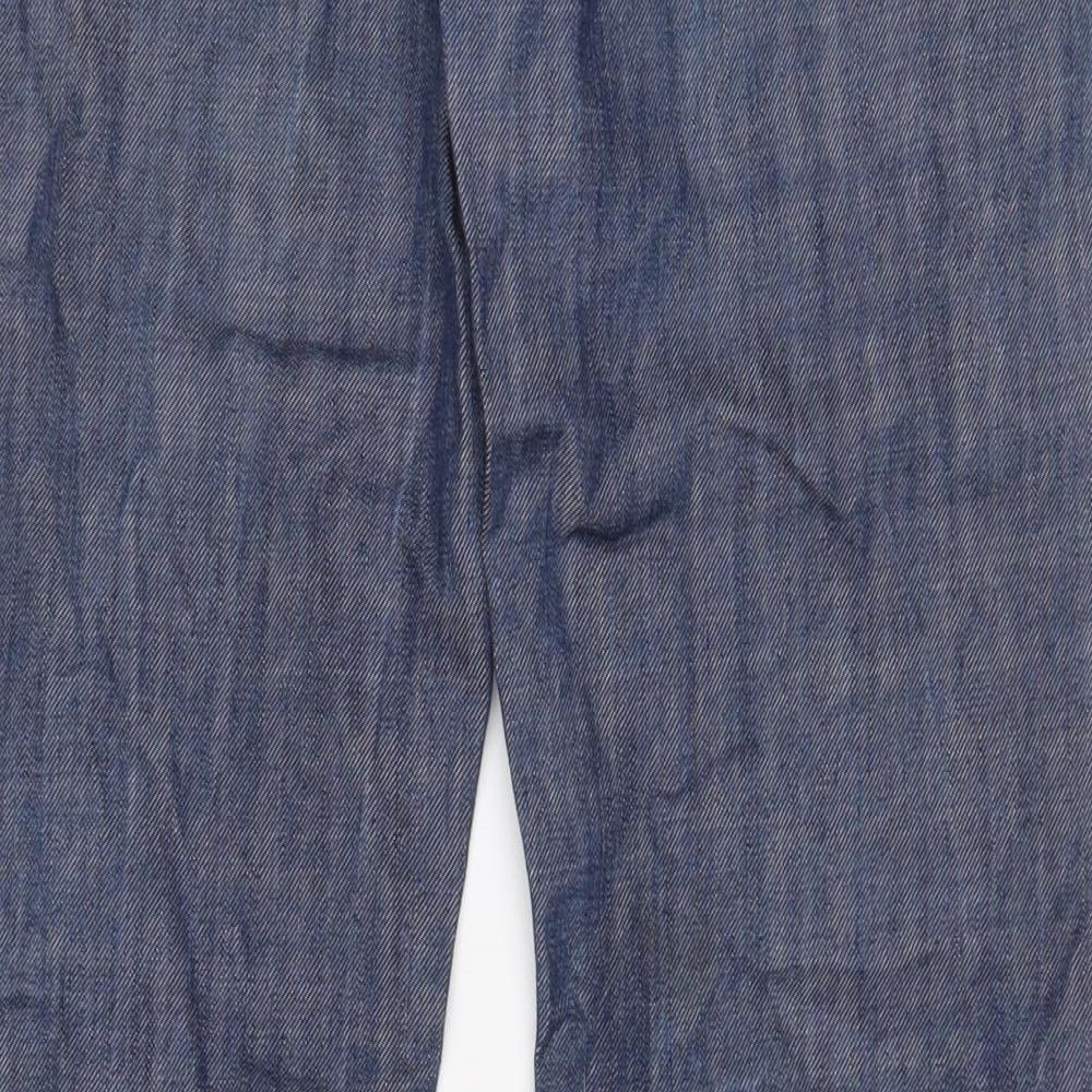Next Womens Blue Cotton Bootcut Jeans Size 28 in L31 in Regular Zip