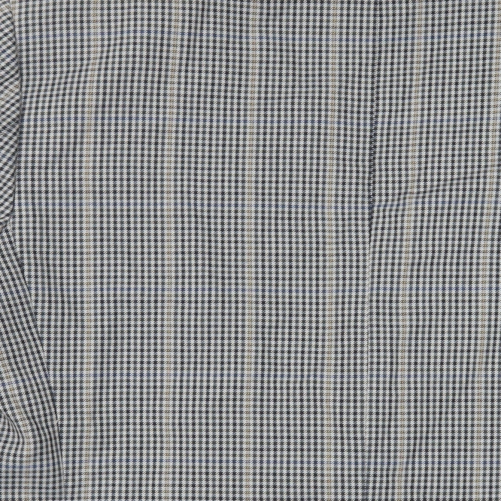 Charly O'Brian Mens Grey Plaid Polyester Jacket Blazer Size 42 Regular