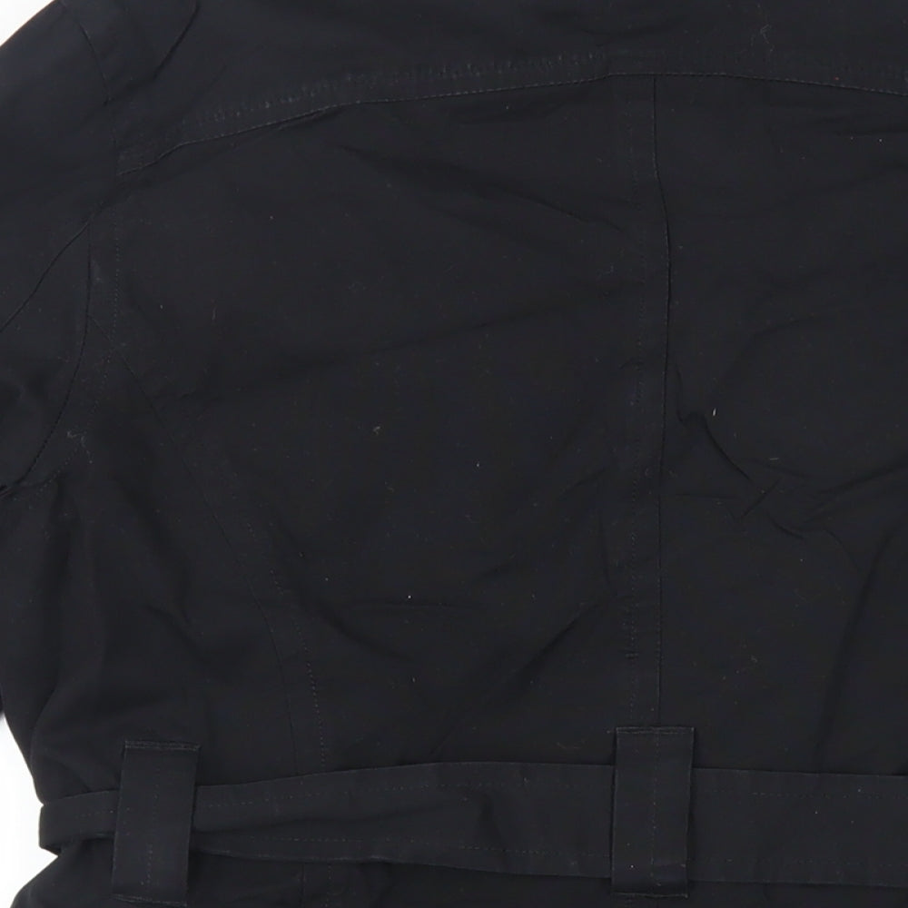 Luke Mens Black Pea Coat Coat Size S Button - Belted