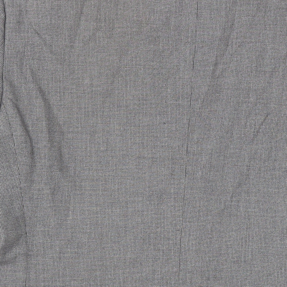 NEXT Mens Grey Geometric Polyester Jacket Suit Jacket Size 40 Regular