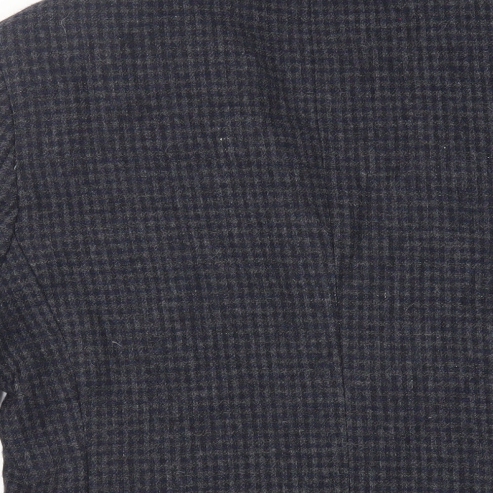 Topman Mens Blue Geometric Jacket Blazer Size 38 Button