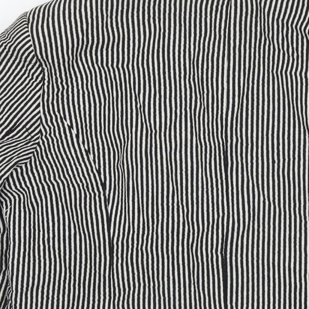 Debenhams Womens Black Striped Jacket Blazer Size 18 Button