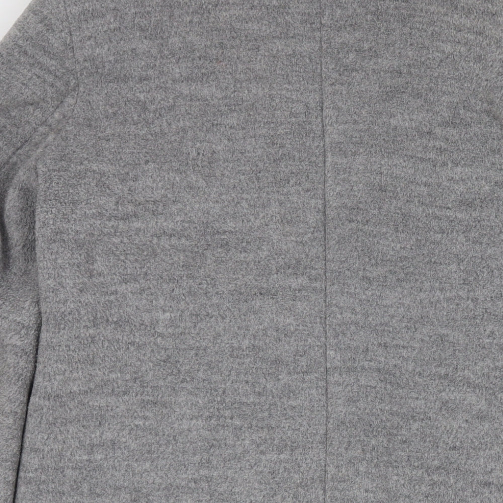 Boohoo Womens Grey Overcoat Coat Size 10 Button