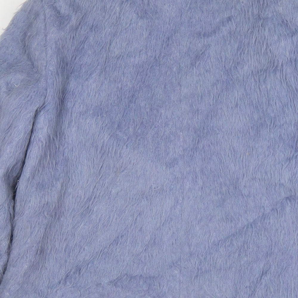 Topshop Womens Blue Overcoat Coat Size 6 Snap