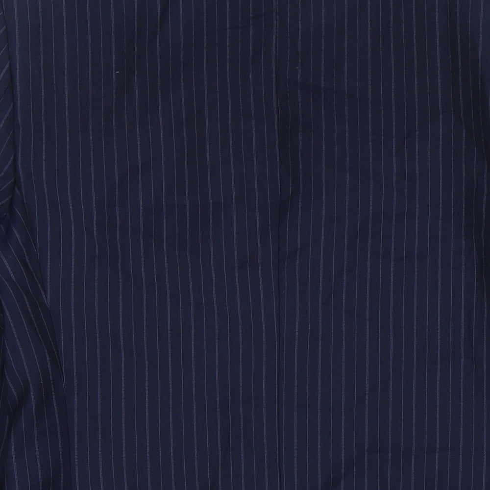 Marks & Spencer Mens Blue Striped Wool Jacket Suit Jacket Size 38 Regular