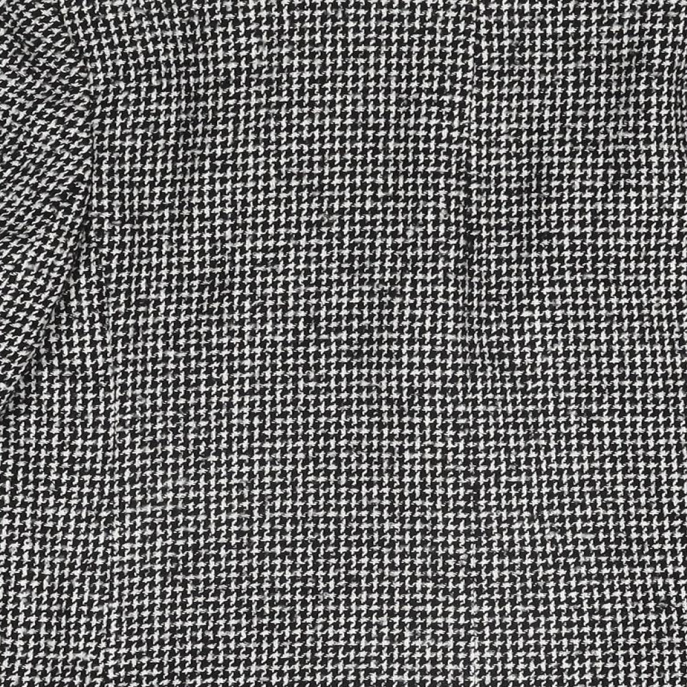 Marks & Spencer Womens Black Geometric Jacket Blazer Size 8 Button