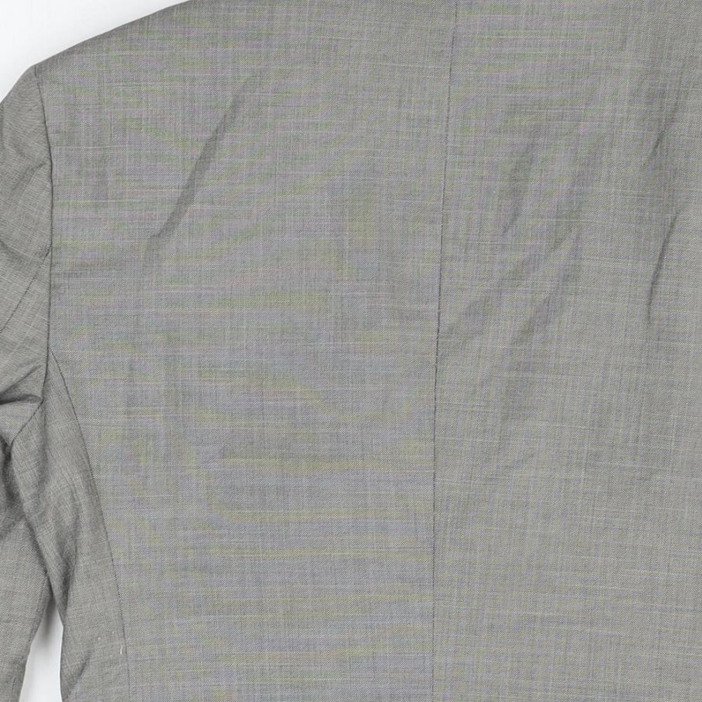 Topman Mens Grey Polyester Jacket Suit Jacket Size 36 Regular