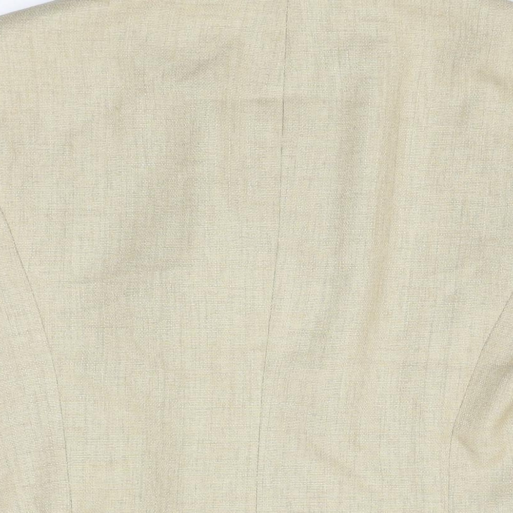 Kasper Womens Beige Geometric Jacket Size 8 Button