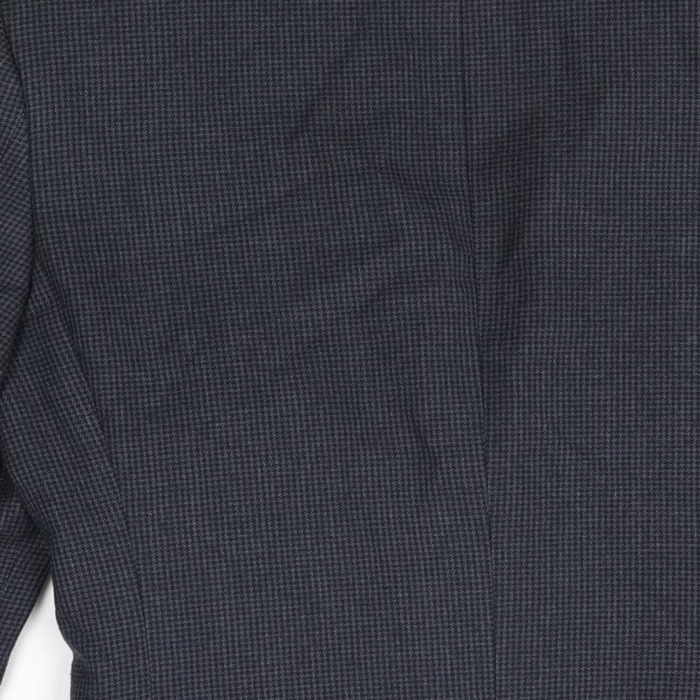 NEXT Mens Blue Geometric Polyester Jacket Suit Jacket Size 36 Regular