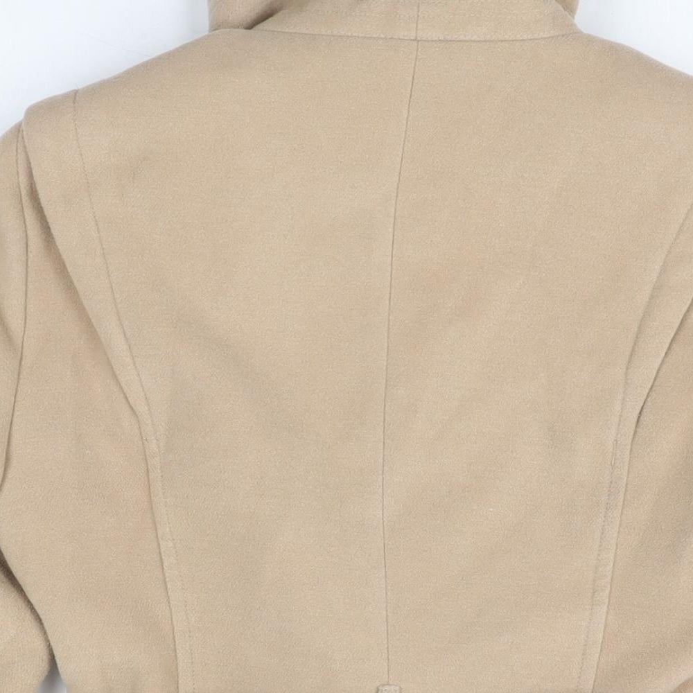 Et Vous Womens Beige Overcoat Coat Size 10 Button