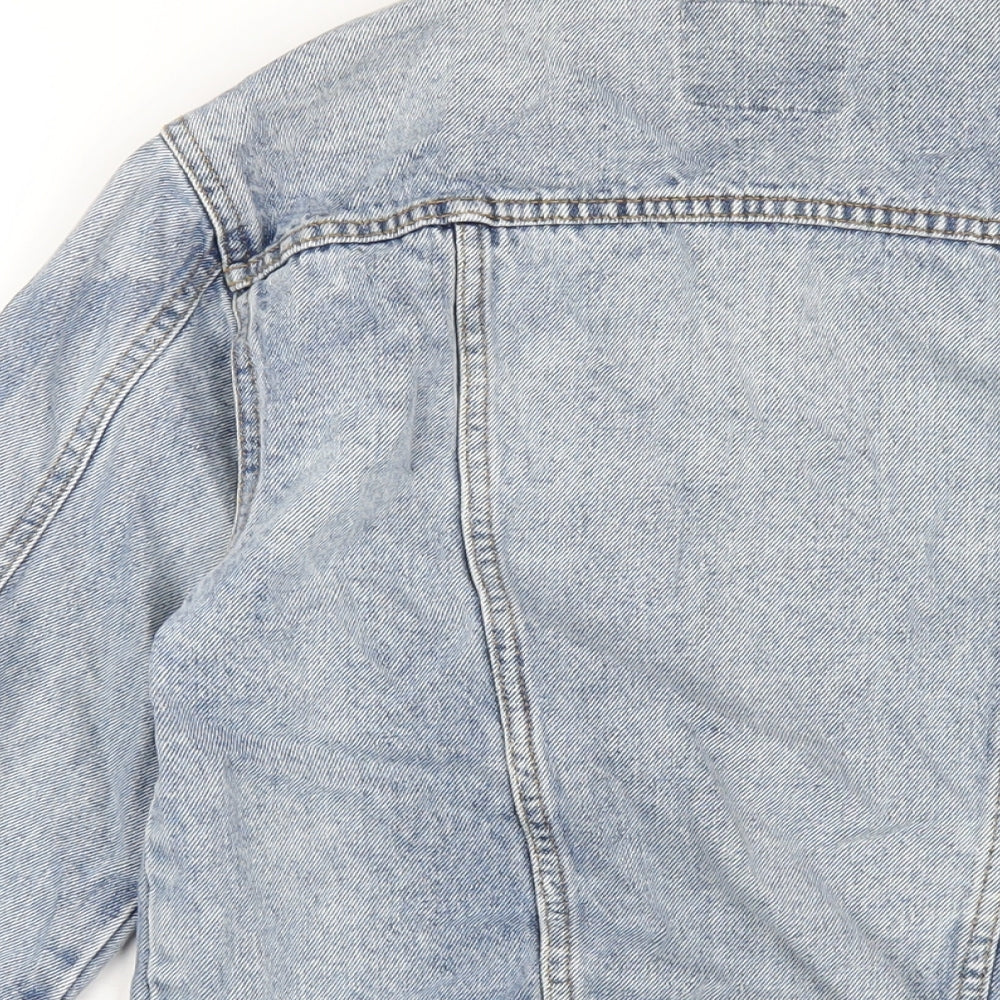 Denim & Co. Womens Blue Jacket Size 6 Button