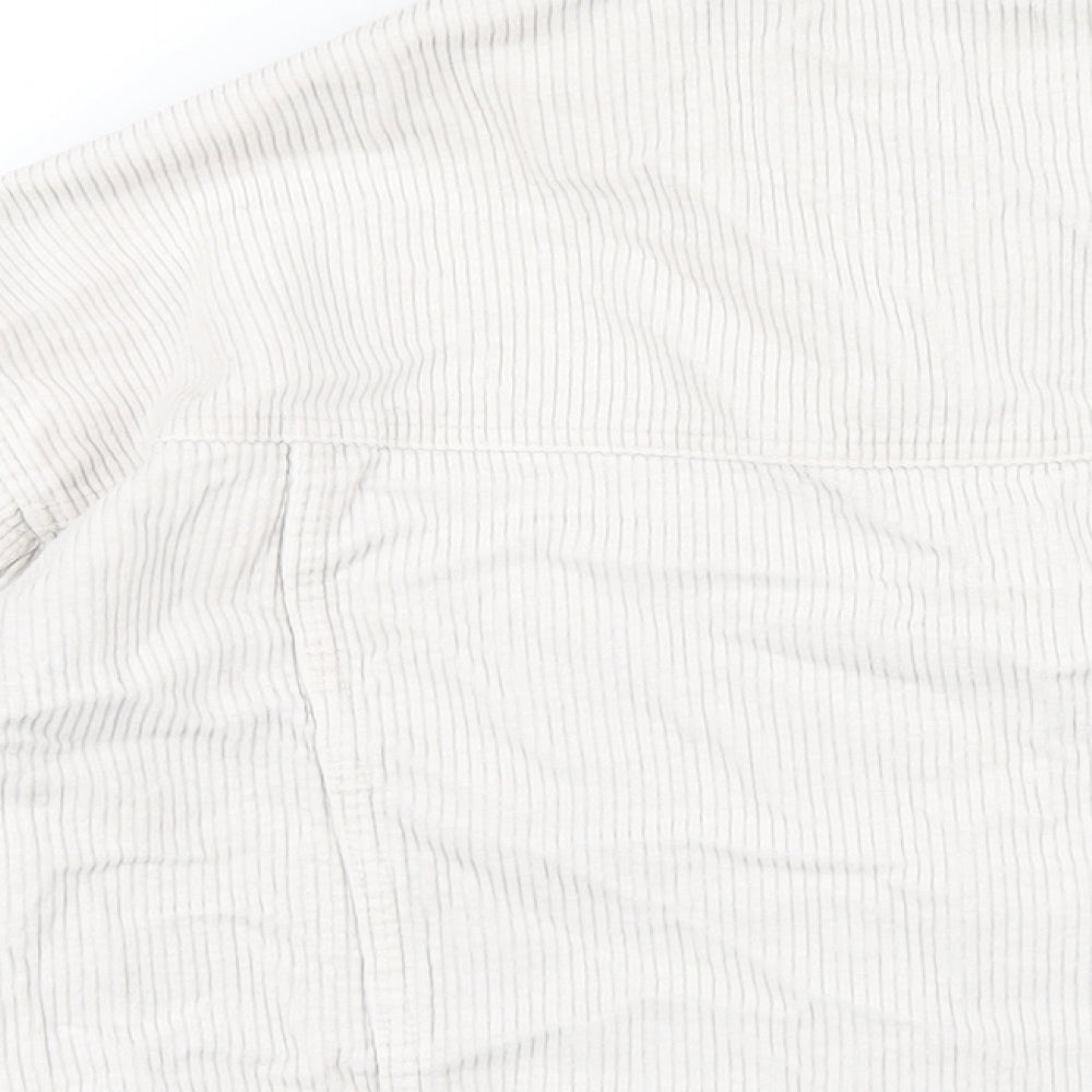 Zara Womens Ivory Cotton Basic Button-Up Size XS Collared