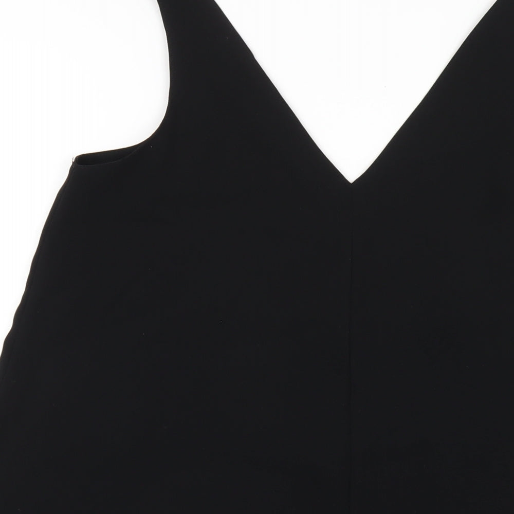 Zara Womens Black Polyester Tank Dress Size S V-Neck Pullover