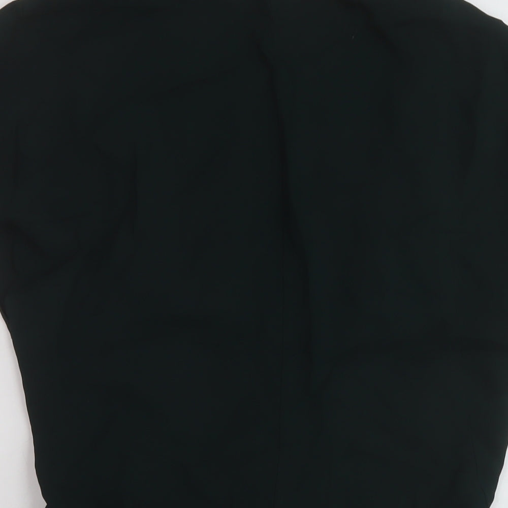 Zara Womens Green Polyester Basic Blouse Size S V-Neck