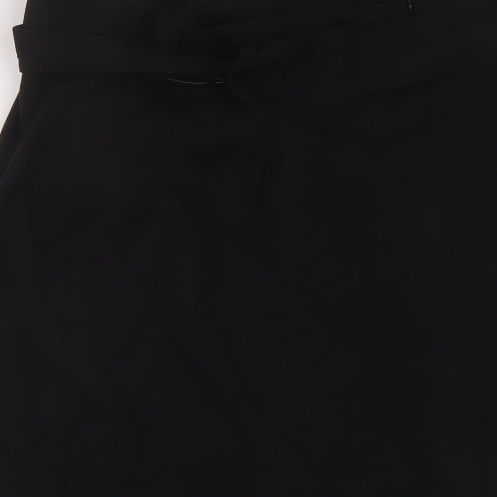 Marks & Spencer Womens Black Polyester Straight & Pencil Skirt Size 20 Zip