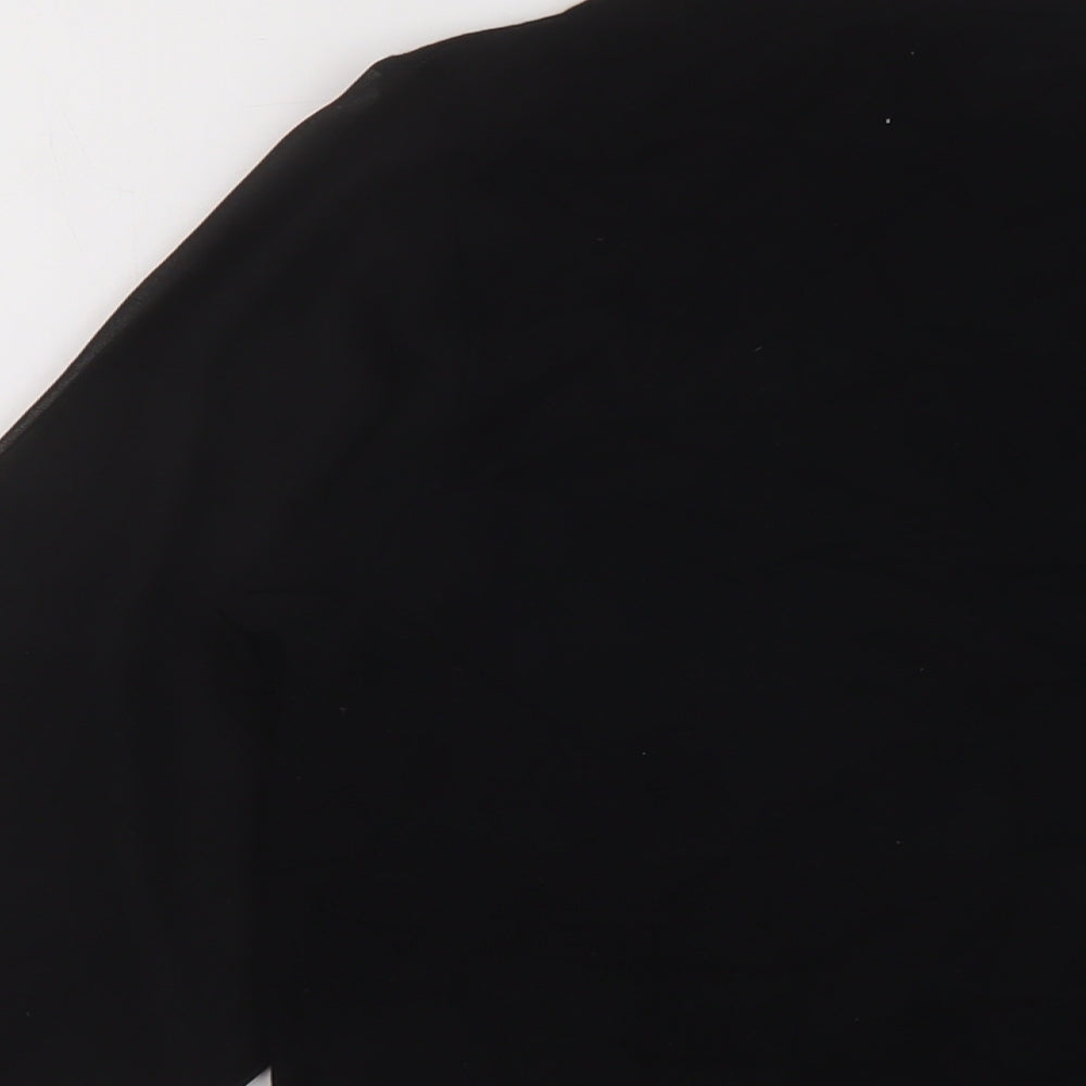 Warehouse Womens Black Mock Neck Viscose Pullover Jumper Size 6