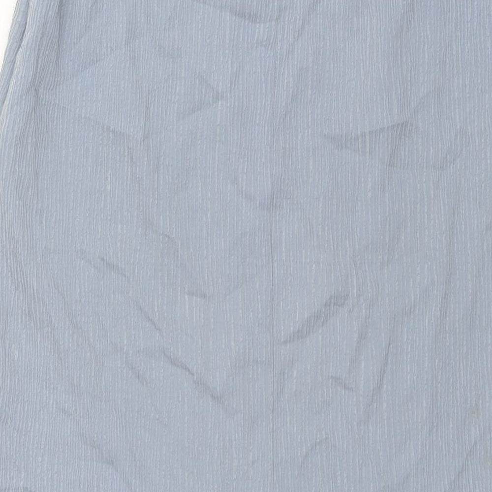St Michael Womens Blue Polyester Straight & Pencil Skirt Size 10 Zip