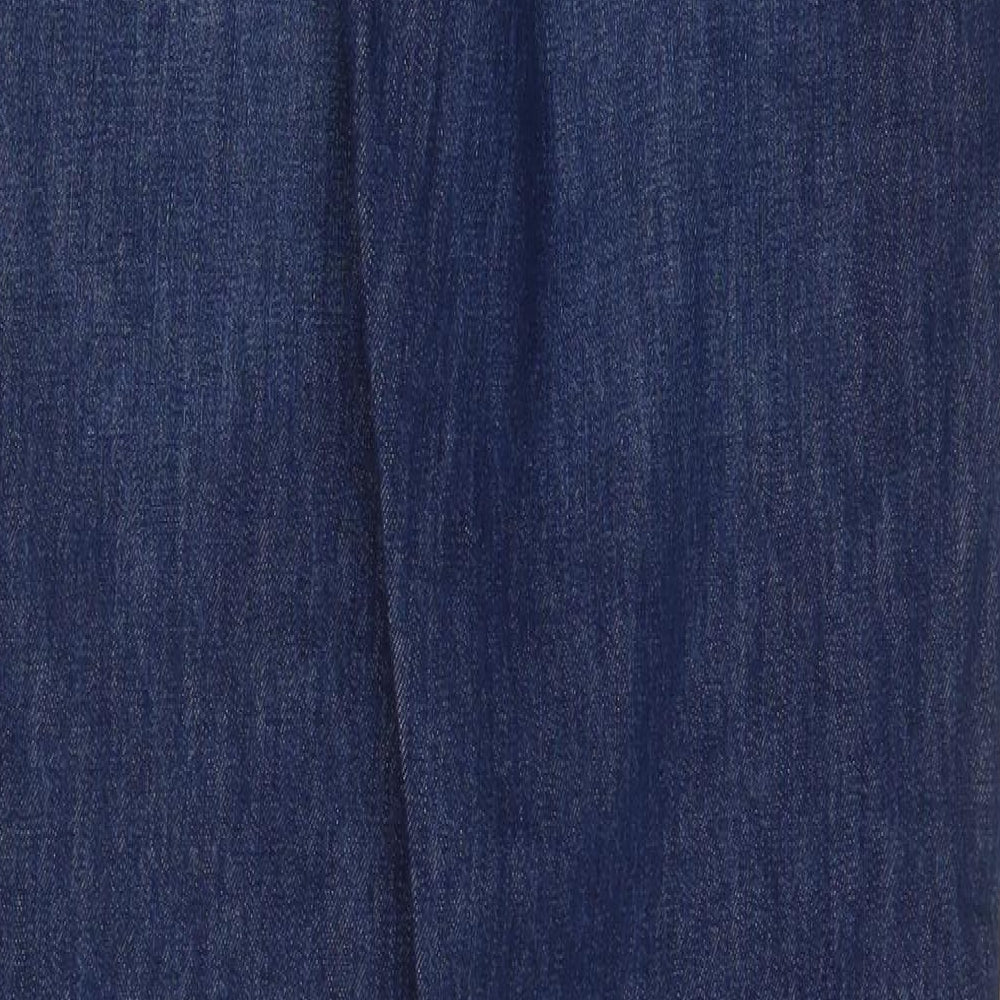 Sézane Mens Blue Cotton Straight Jeans Size 32 in L30 in Regular Zip