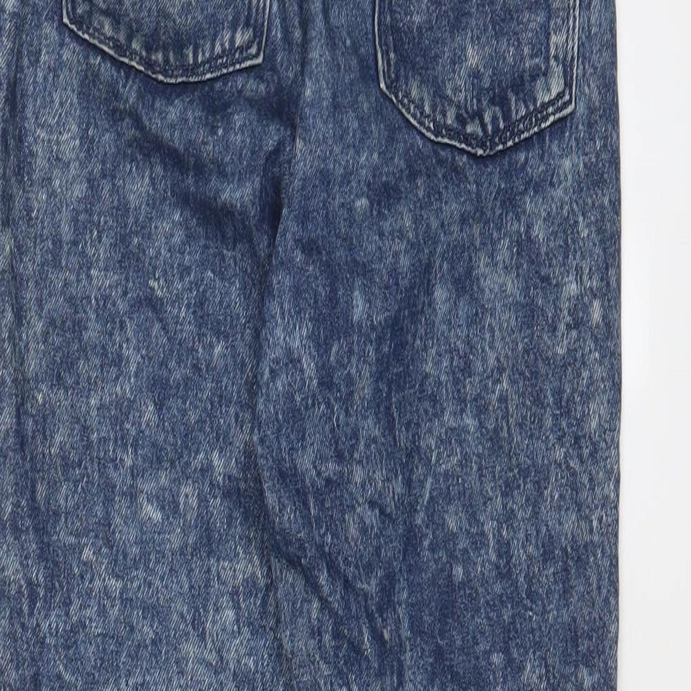 Next Girls Blue Cotton Straight Jeans Size 11 Years L23 in Regular Zip